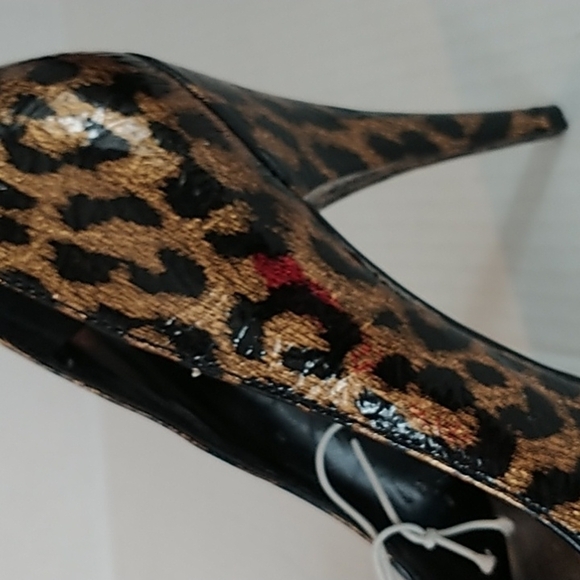 Steve Madden Patent Leather Animal Print Stiletto Platform Heel 👠 7.5 - Picture 1 of 9